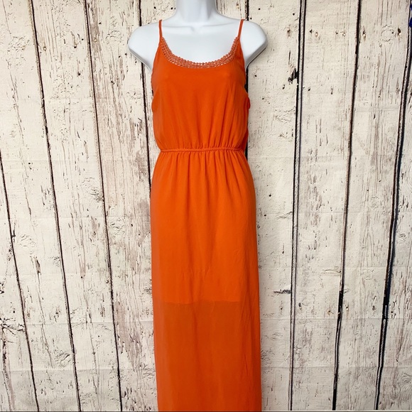 sheer overlay maxi dress